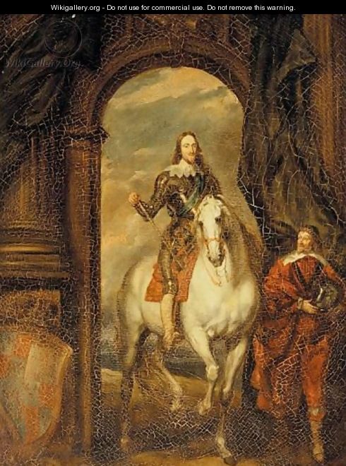 Equestrian Portrait Of Charles I With Monsieur De St. Antoine - (after) Dyck, Sir Anthony van