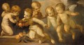 Putti Playing With A Basket Of Peaches - Guglielmo Caccia