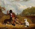 A Gamekeeper And His Two Dogs - Martin Theodore Ward