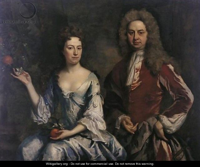 Portrait Of A Lady And A Gentleman - Jonathan Richardson