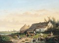 Farmyard With Chicken And Ducks - Cornelis van Leemputten