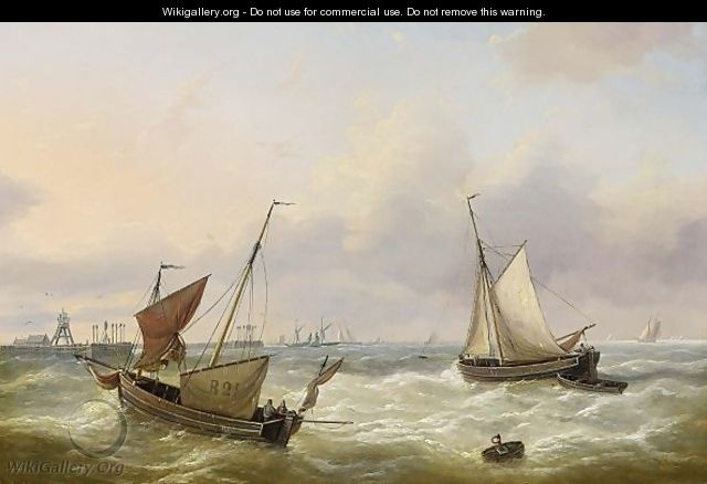 Shipping Near The Coast - Louis Verboeckhoven