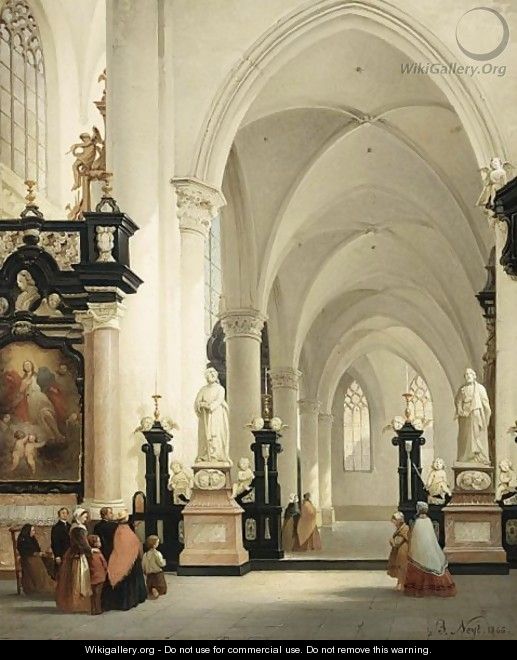 Figures In A Church Interior - Bernard Neyt