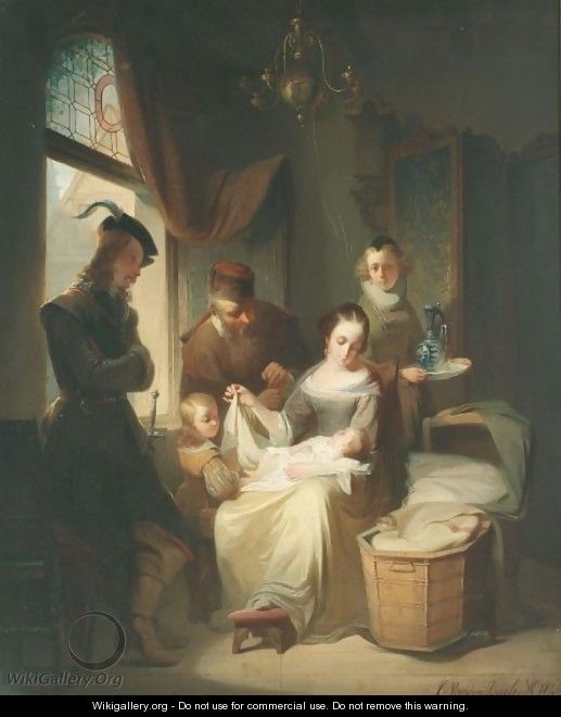 Admiring The Newborn - Casimir Van Den Daele
