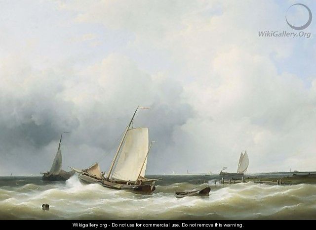 Seascape With Fishing Boats - Abraham Hulk Snr