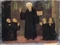 Saint Benedict With Maurus, Plaudus, Scolastica And Flavia - Italian Unknown Master