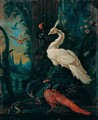 A Peacock, A Peahen, A Pheasant And Other Exotic Birds In An Ornamental Landscape - (after) Abraham Bisschop