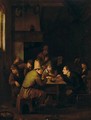 An Interior With Peasants Drinking And Smoking - Pieter Harmansz Verelst