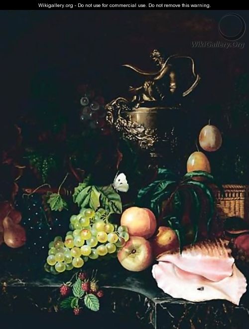 Still Life With Fruit And Shell - Continental School