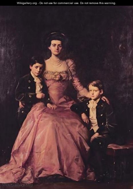 Portrait Of Princess Thurn Und Taxis, Nee Leyda Fitzgerald Seated With Her Two Sons Gerald And Edward - John Longstaff