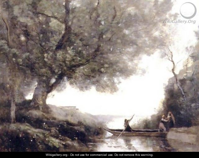 Les Paysannes Montant Dans La Barque Du Passeur - Jean-Baptiste-Camille Corot