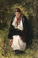 Young Woman In The Garden - Vladimir Egorovic Makovsky
