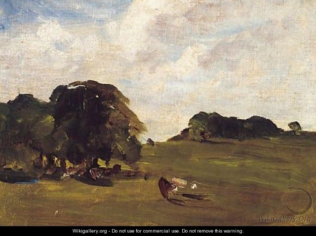 Cattle At Pasture In A Parkland - Nathaniel Hone