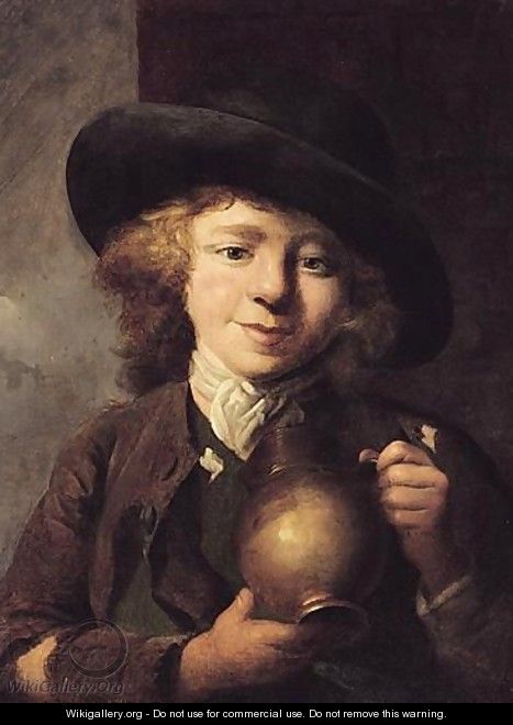 A Boy With A Pitcher - Nathaniel Hone