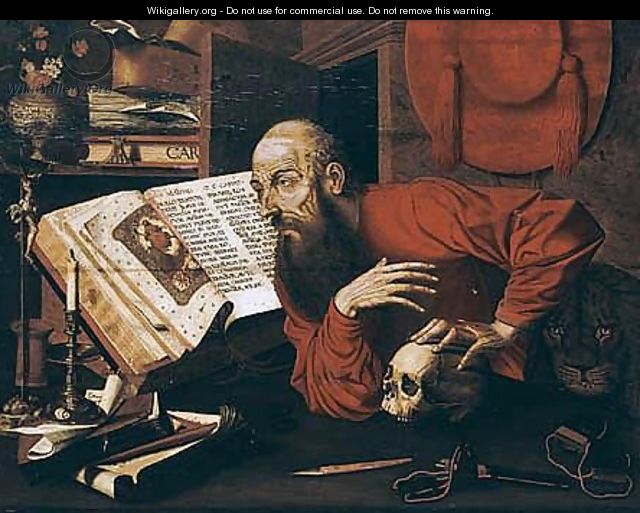 Saint Jerome In His Studio - (after) Marinus Van Reymerswaele