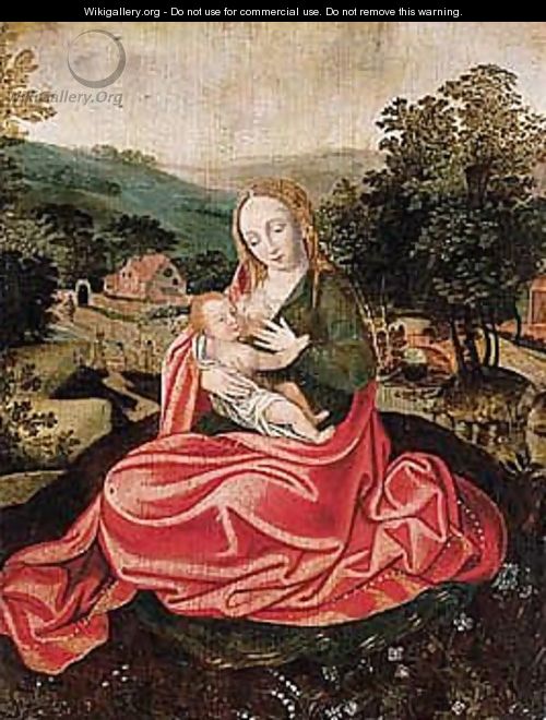 The Virgin And Child In A Landscape - Netherlandish School