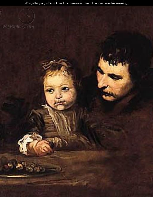 A Child With His Father Eating Grapes - (after) Diego Rodriguez De Silva Y Velazquez