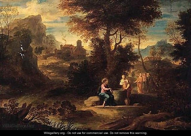 A Landscape With Christ And The Woman Of Samaria - Etienne Allegrain