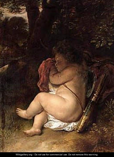A Sleeping Cupid - Govert Teunisz. Flinck