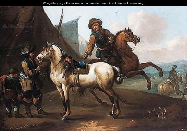 A Cavalry Encampment - (after) August Querfurt