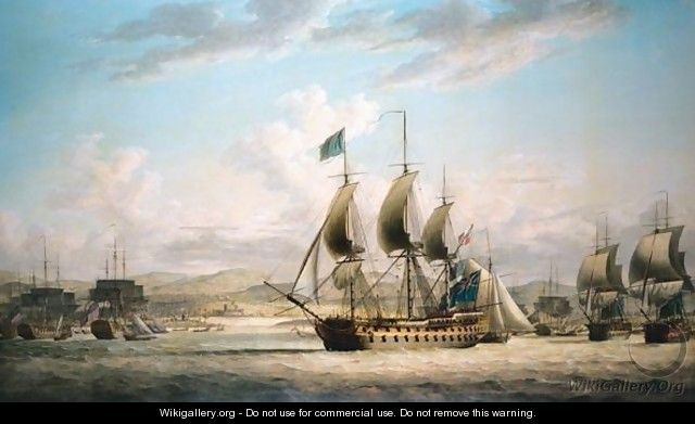 H.M.S. Sultan, Flagship Of Vice-Admiral Sir Edward Hughes, Amongst The Fleet Assembling Off The Malabar Coast Of India In The Winter Of 1782-83 - Robert Dodd