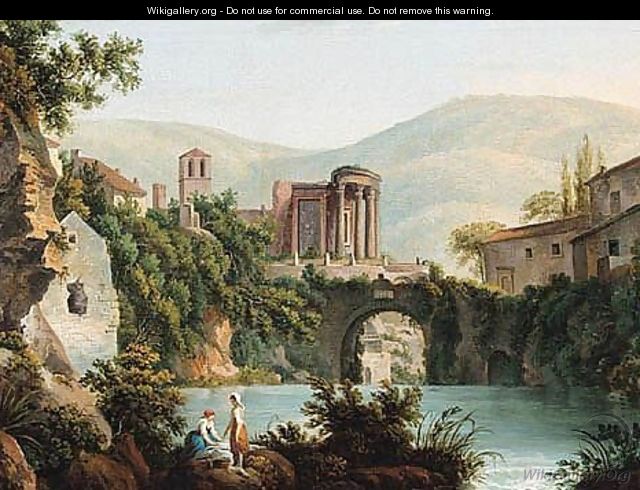 A View Of The Temple Of Vesta At Tivoli - (after) Abraham Louis Rudolph Ducros