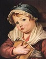A Young Child Holding A Book - (after) Greuze, Jean Baptiste
