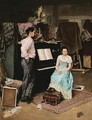 The Artist With His Bride, C.1900 - Lukjan Vasilievich Popov
