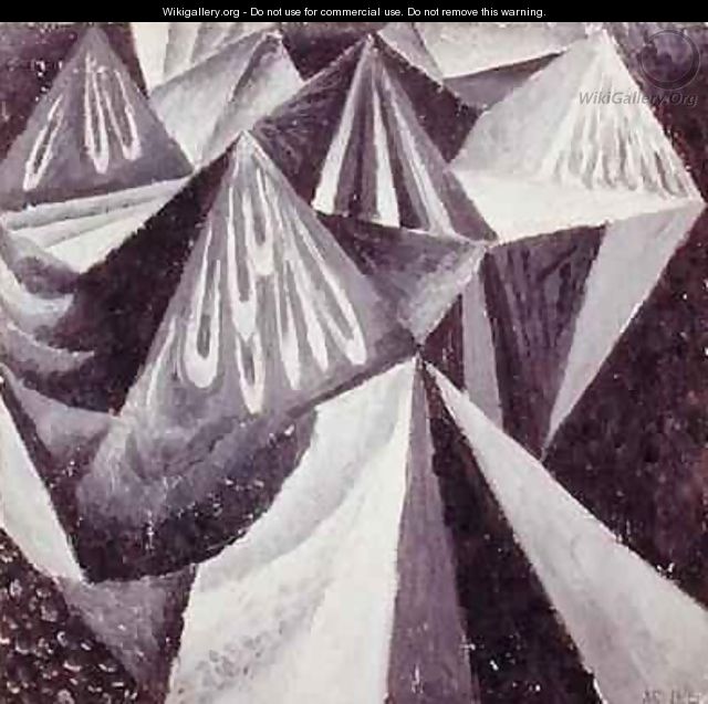 Cubo-Futurist Composition in Grey and White - Alexander Konstantinovich Bogomazov