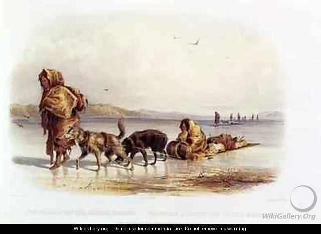 Dog Sledges of the Mandan Indians - (after) Bodmer, Karl