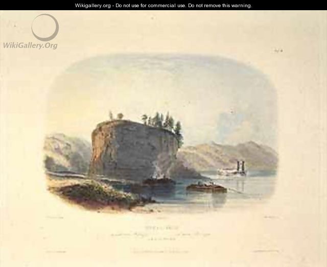 Tower-Rock, View on the Mississippi - (after) Bodmer, Karl