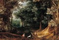 A Wooded Landscape With Sportsmen - (after) Jan The Elder Brueghel