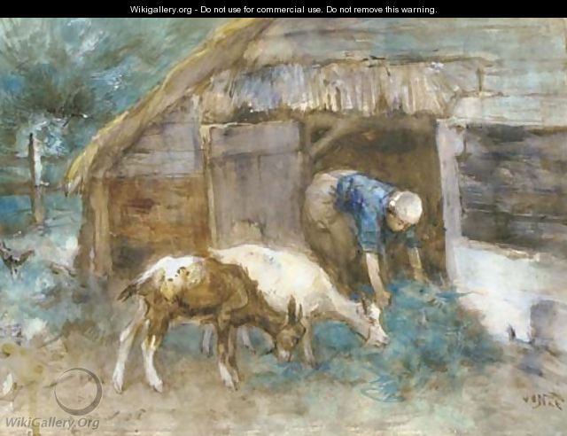 Feeding the goats - Willem Van Der Nat