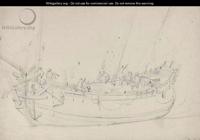 A Dutch vessel aground - Willem van de, the Younger Velde