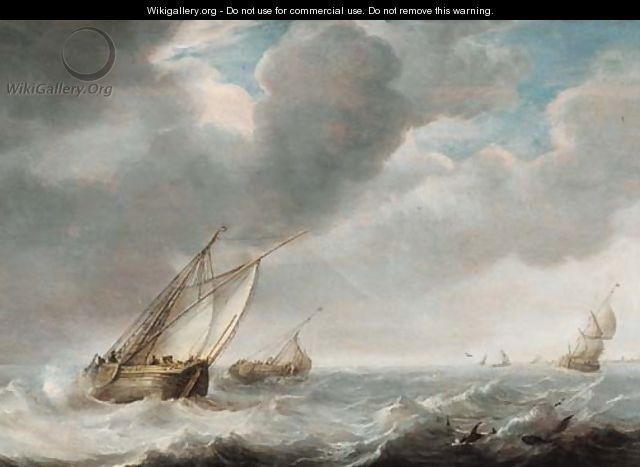 Smalschepen offshore as a storm approaches - Willem van Diest