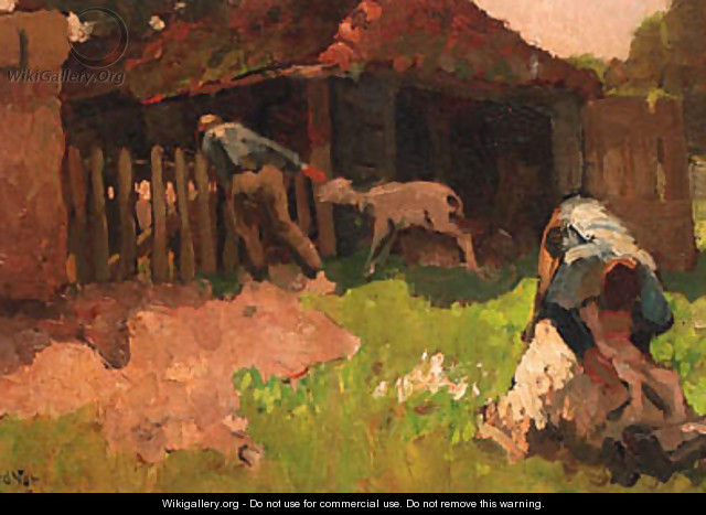 Shearing the sheep - Willem Van Der Nat