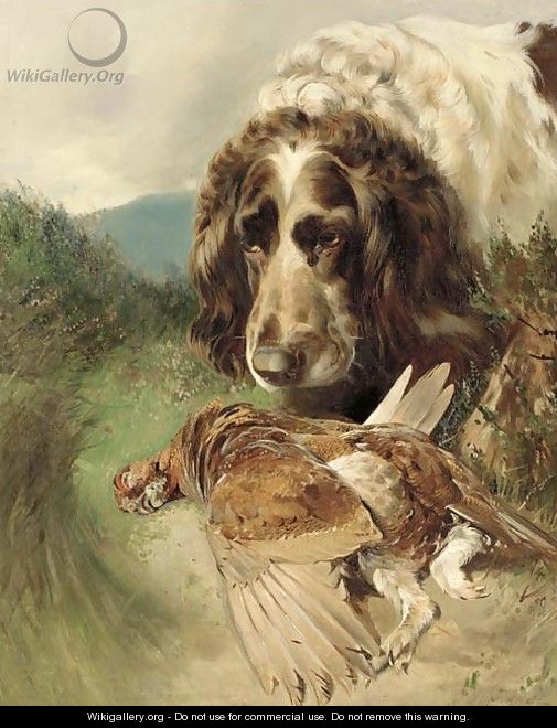A gundog with a pheasant - William Woodhouse