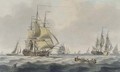 Royal Naval frigates and other shipping in the Downs - William Anderson