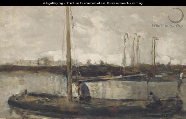Figures in a barge - William Alfred Gibson