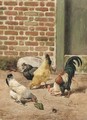 Chickens in a farmyard - William Baptiste Baird