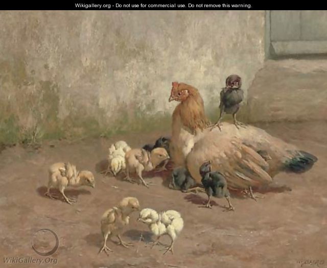 All My Own - A Hen with her Chicks - William Baptiste Baird