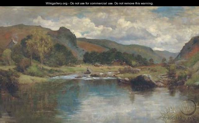 An extensive river landscape - William Banks Fortescue