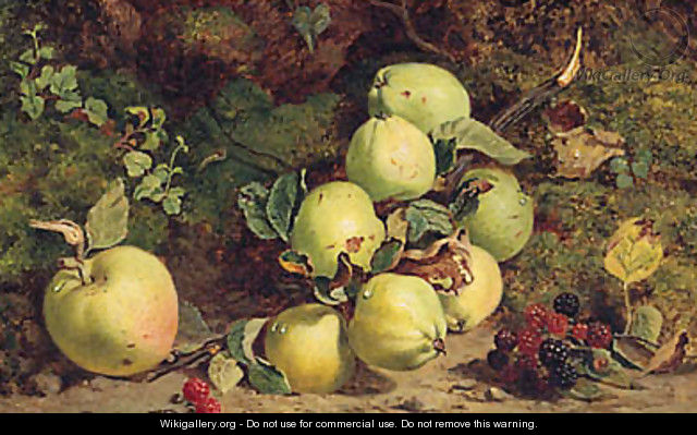 Apples And Raspberries On A Mossy Bank - William B. Hough