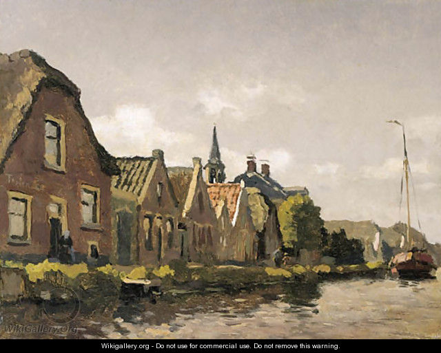 Houses along a canal - Willem Bastiaan Tholen
