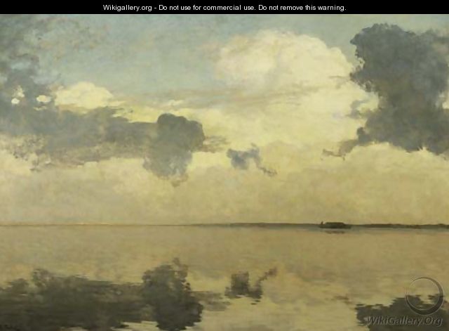 Clouds over a calm lake - Willem Bastiaan Tholen