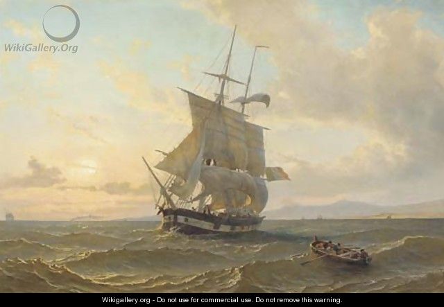 Setting course at sunset - W.A. van Deventer