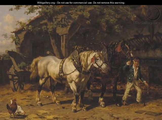 Leading out the cart horses - Willem Jacobus Boogaard