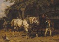 Leading out the cart horses - Willem Jacobus Boogaard