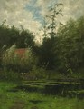 An angler in a punter a cottage nearby - Willem Hamel