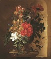 Flowers in terracotta vase - Willem Grasdorp
